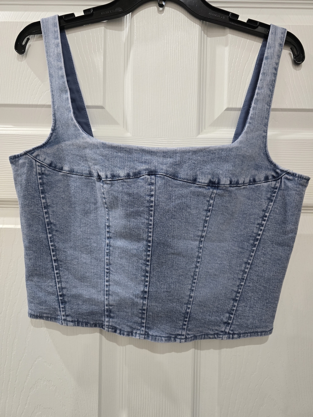 Belle Vere Light Blue Denim Crop Tank Top Size M